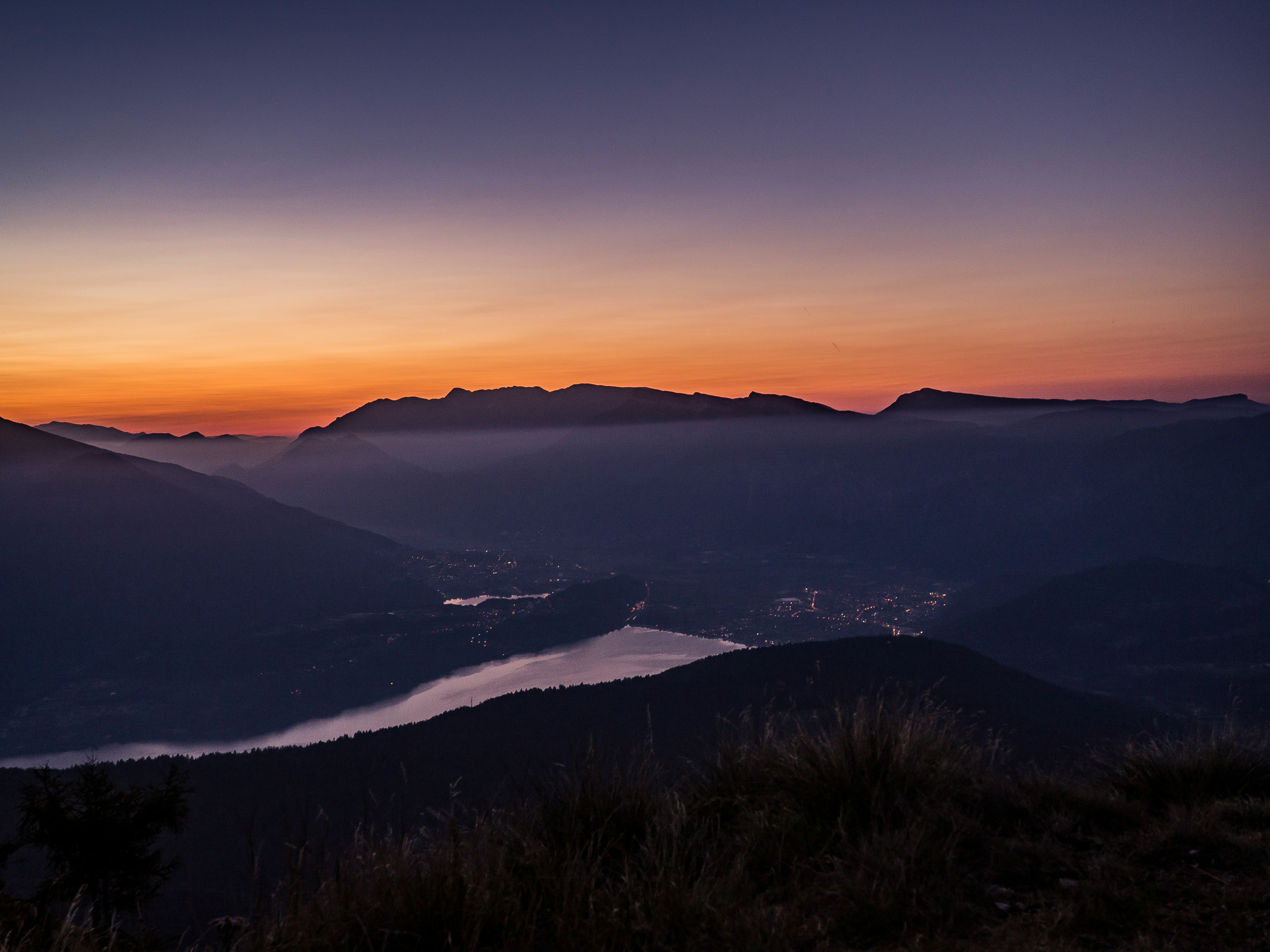 silhouette photo of mountain